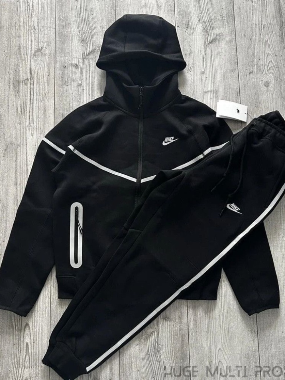 Nike Tech Fleece Tracksuit – Black/White – Brand New
